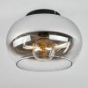 Molloy Lámpara de Techo Cromo, Transparente, Ahumado, 1 luz