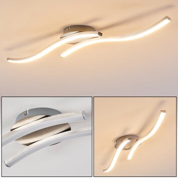 Nendaz Lámpara de Techo LED Níquel-mate, 2 luces