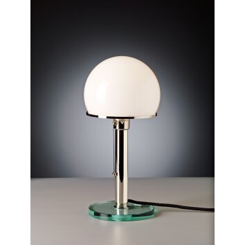 Tecnolumen Wagenfeld 25 Lámpara de mesa Níquel-mate, Transparente, claro, 1 luz