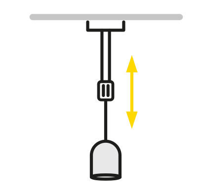 Ajuste de la altura de la làmpara con un colgante telescópico