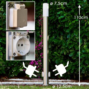 Caserta Lámpara de pie, Iluminación de caminos Acero inoxidable, 1 luz