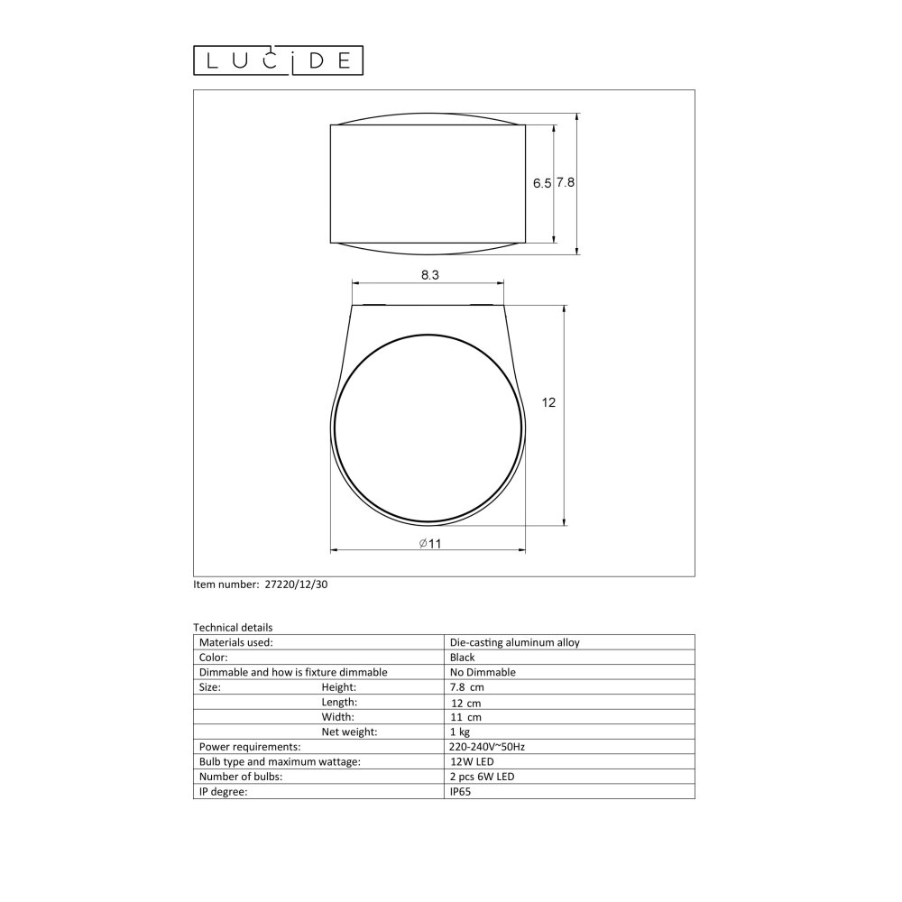 Foco de techo LED para baños Rayen (6W) - Lucide 