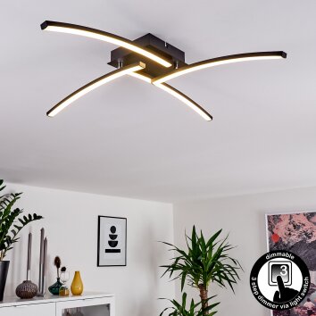 Aringa Lámpara de Techo LED Negro, 1 luz