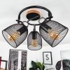 Hakvaag Lámpara de Techo Madera oscura, Negro, 3 luces