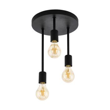 EGLO WILMCOTE Lámpara de Techo Negro, 3 luces