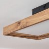 Longvic Lámpara de Techo LED Marrón, Color madera, Negro, 1 luz