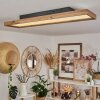 Longvic Lámpara de Techo LED Marrón, Color madera, Negro, 1 luz