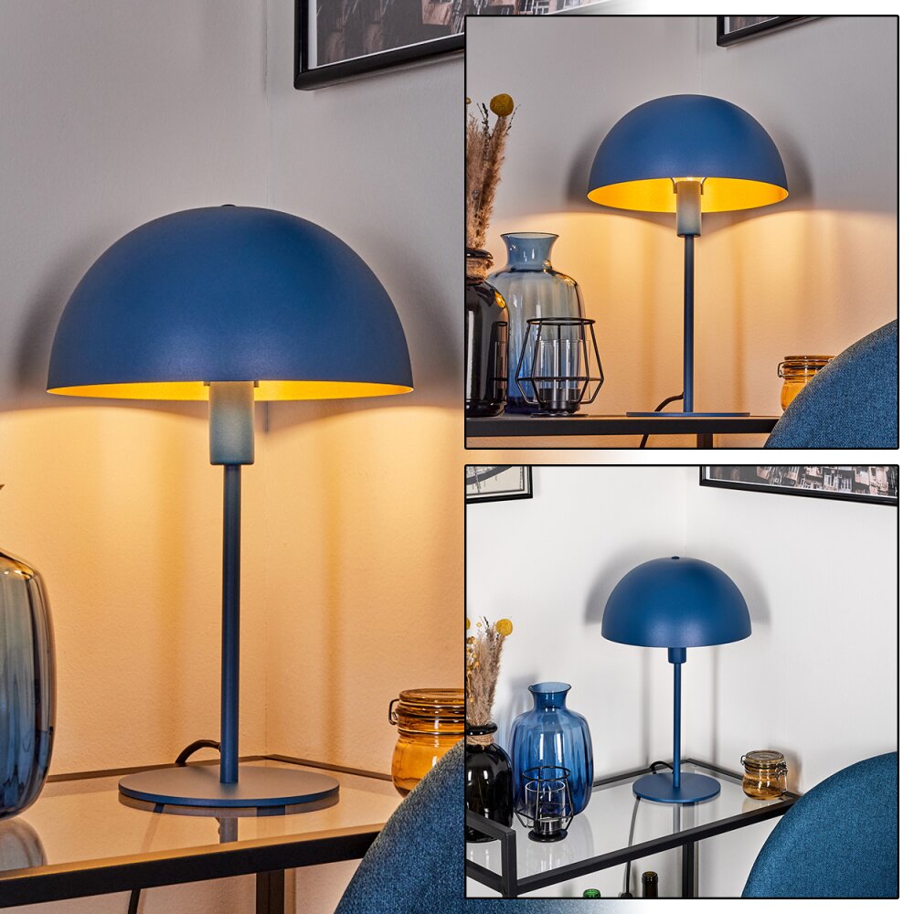 Lámpara de mesa con interruptor E27 Azul