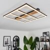 Nganbeto Lámpara de Techo LED Color madera, Negro, 1 luz