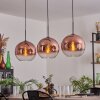 Koyotot Lámpara Colgante - Szkło 30 cm Transparente, Color cobre, 3 luces