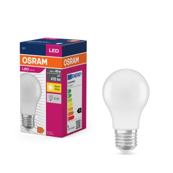 Lámparas Osram E27 LED 4.9 Watt blanco cálido 470 Lumen