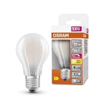 Lámparas Osram E27 LED 2.2 Watt blanco cálido regulable 300 Lumen