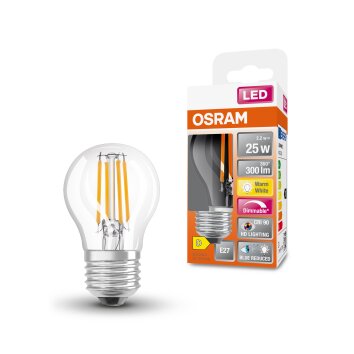 Lámparas Osram E27 LED 2.2 Watt blanco cálido regulable 300 Lumen