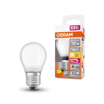 Lámparas Osram E27 LED 2.2 Watt blanco cálido regulable 300 Lumen