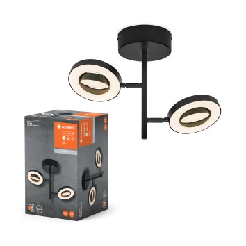 Lámparas Ledvance Decor Plafones LED Negro, 2 luces