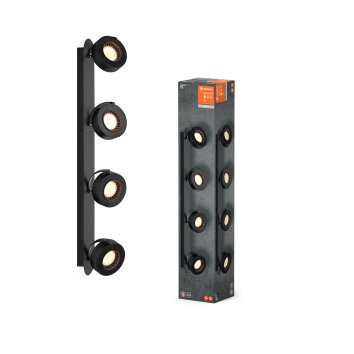 Lámparas Ledvance Decor Plafones LED Negro, 4 luces