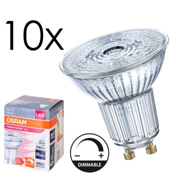 GU10 LED 3.4 Watt blanco cálido regulable 230 Lumen