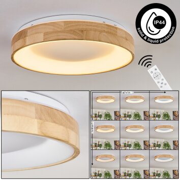 Lockeby Plafones LED Crudo, Blanca, 1 luz, Mando a distancia