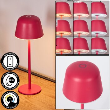 Asen Lámpara de mesa de exterior, Lámparas de mesa LED Rosa, 1 luz