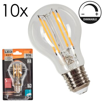 E27 LED 6 Watt blanco cálido regulable 806 Lumen