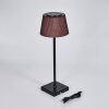 Longchamps Lámpara de mesa de exterior, Lámparas de mesa LED Marrón, Negro, 1 luz