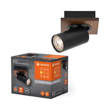 Lámparas Ledvance Spot Plafones LED Color madera, Negro, 1 luz