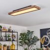 Salmi Plafones, Panel LED Color madera, Negro, 1 luz, Mando a distancia