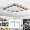 Salmi Plafones, Panel LED Color madera, Negro, 1 luz