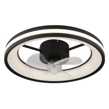 Lámparas Globo Lighting Gatian lámpara ventilador de techo LED Negro, 1 luz, Mando a distancia