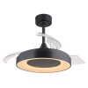 Lámparas Globo Lighting Elina lámpara ventilador de techo LED Gris, 1 luz, Mando a distancia, Cambia de color