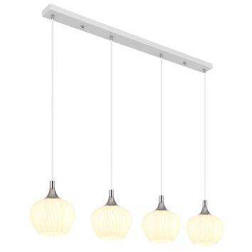 Lámparas Globo Lighting Maxy Lámparas suspendidas Cromo, Blanca, 4 luces