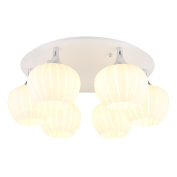 Lámparas Globo Lighting Maxy Plafones Cromo, Blanca, 6 luces