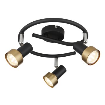 Lámparas Globo Lighting Mason Plafones, Spot techo, Apliques, Spot de pared Cromo, Negro, 3 luces