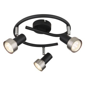 Lámparas Globo Lighting Mason Plafones, Spot techo, Apliques, Spot de pared Cromo, Negro, 3 luces