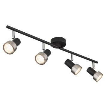 Lámparas Globo Lighting Mason Plafones, Spot techo, Apliques, Spot de pared Cromo, Negro, 4 luces