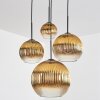 Koyoto Lámparas suspendidas, Luminarias esféricas, Lámparas colgantes dorado, Transparente, 4 luces