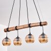 Koyoto Lámparas suspendidas, Luminarias esféricas, Lámparas colgantes Crudo, Negro, 4 luces