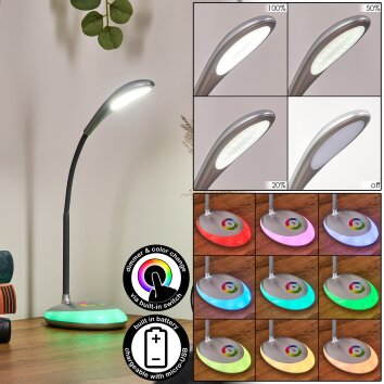 Sneslev Lámparas de escritorio, Lámparas de mesa LED Plata, 1 luz, Cambia de color