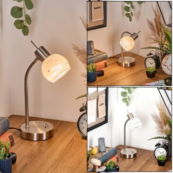 Warga Lámparas de mesa, Lámpara lectura LED Níquel-mate, 1 luz