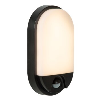 Lámparas Lucide IR Aplique de exterior LED Negro, 1 luz, Sensor de movimiento