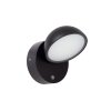 Lámparas Lucide FINN Aplique de exterior LED Negro, 1 luz, Sensor de movimiento