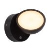 Lámparas Lucide FINN Aplique de exterior LED Negro, 1 luz, Sensor de movimiento