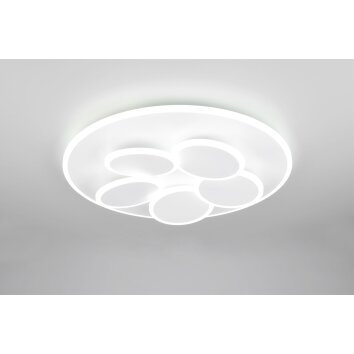 Lámparas Trio Mandala Plafones LED Blanca, 1 luz, Mando a distancia