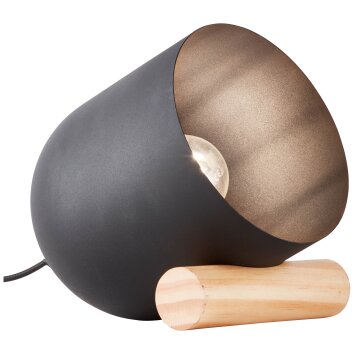 Brilliant KOJI Lámpara de mesa Madera oscura, Negro, 1 luz