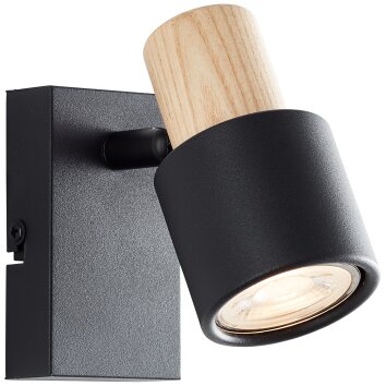 Lámparas Brilliant Pini focos de pared Negro, 1 luz