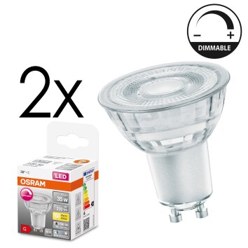 GU10 LED 3.7 Watt blanco cálido regulable 230 Lumen