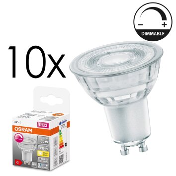 GU10 LED 3.7 Watt blanco cálido regulable 230 Lumen