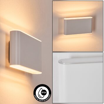 Paranhas Aplique de exterior, Lámpara de baño, Lámpara Up & Down, Apliques Blanca, 1 luz