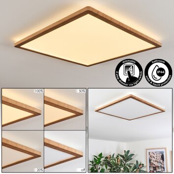 Antra Plafones, Panel LED Color madera, Blanca, 1 luz