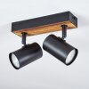 Gesteira Plafones, Spot techo Color madera, Negro, 2 luces